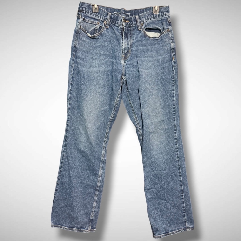 Old Navy Jeans Men's 32 X 32 Boot Cut Cowboy Western Solid Blue Denim Pants